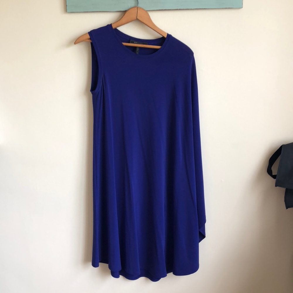 BCBG Blue Cape Sleeve Dress